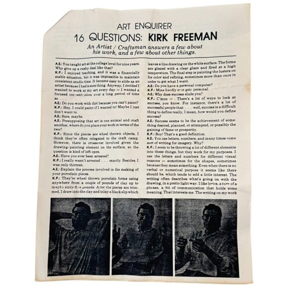 Signed Kirk Freeman Polychrome Ceramic Vase Studio Art Pottery Post-Modern 7"x5" - Picture 10 of 11